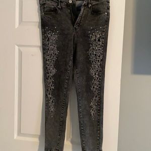 Venus acid wash black pixie jeans size 8